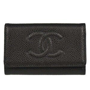 Chanel Six Hook Key Case Black Calfskin Small Good